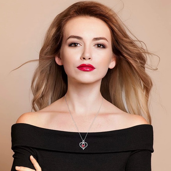 Love Heart Necklace Gifts! Birthstone Necklace I Love You Always and Forever - Picture 3 of 3